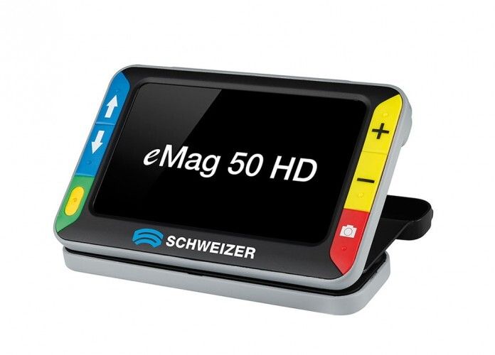 Loupe électronique eMag 50 HD avec écran 5 pouces de SCHWEIZER – VisiAid -  Sehhilfen.