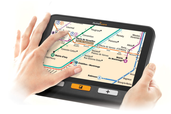 Das 8 Zoll-Display der elektronischen Lupe explore 8 von Humanware; VisiAid - Sehhilfen.