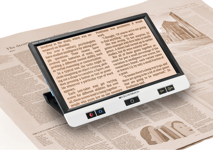 ESCHENBACH visolux Digital XL FHD: Erfassen von zwei Zeitungsspalten; VisiAid - Sehhilfen.