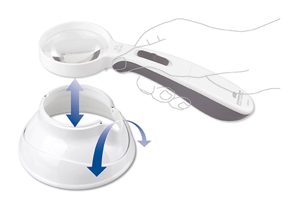 Lupentopf ERGO-Base von SCHWEIZER Optik; VisiAid - Sehhilfen.