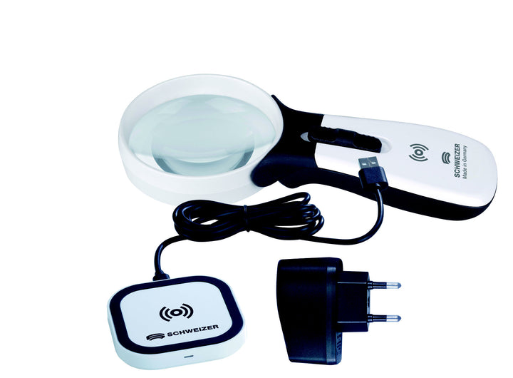Mobile Leuchtlupe ERGO-Lux i mobil 12 D 70 mm, Komplett-Set von SCHWEIZER Optik; VisiAid - Sehhilfen.