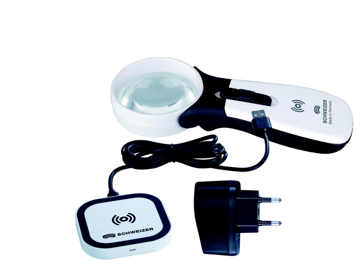 Mobile Leuchtlupe ERGO-Lux i mobil 24 D 55 mm, Komplett-Set von SCHWEIZER Optik; VisiAid - Sehhilfen.