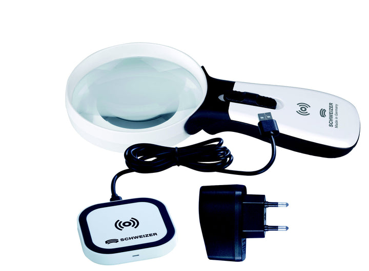 Mobile Leuchtlupe ERGO-Lux i mobil 8D 85mm, Komplett-Set von SCHWEIZER Optik; VisiAid - Sehhilfen.
